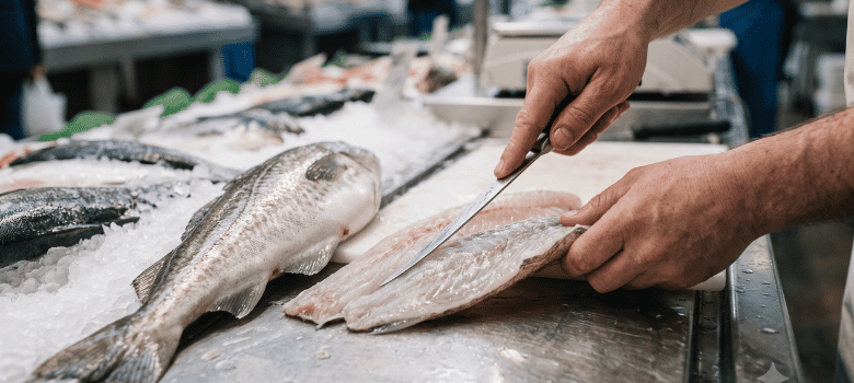 Pescadería, fileteado — afilado de fileteadores en Barcelona