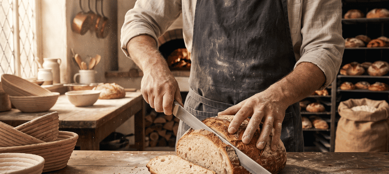 Obrador, corte de pan — afilado de cuchillos de sierra en Barcelona