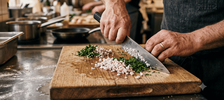 Cocina profesional de restaurante — afilado de cuchillos en Barcelona